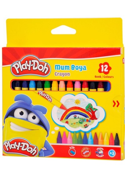 Play-doh Mum Pastel Boya Crayon Yuvarlak 12 Renk Crn-cr004 Çok Renkli