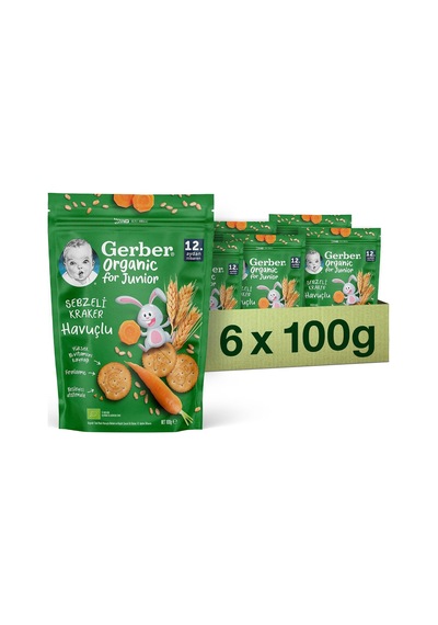 Organik Tahıl Bazlı Havuçlu Sebzeli Kraker 100 Gram X 6