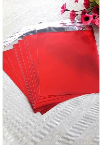 Kırmızı Janjanlı Hediye Paketi Yapışkanlı 10'lu 12 x 17 CM