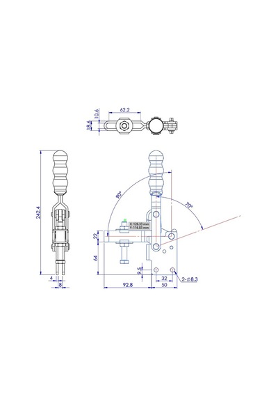 Goodhand Gh-13501-b Yatay Geçişli Kelepçe 350 Kg Kapasiteli Kel