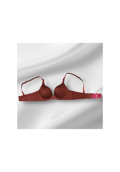 Wiolina Micro Kumaş Lazer Kesim Dikişsiz Push Up Dolgulu El Destekli Bordo Sütyen 4100