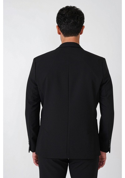 Slim Fit Torba Cep Esnek Pamuklu Siyah Ceket C 754