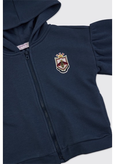 Panço Kız Bebek Fermuarlı Lacivert Sweatshirt