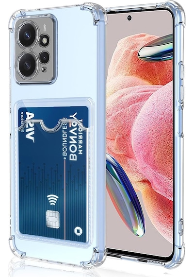 Adige Xiaomi Redmi Note 12 4g Kılıf Kamera Korumalı Kartlıklı Setra Şeffaf Silikon