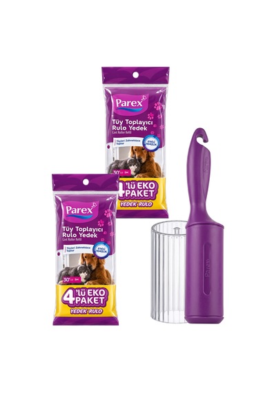 Premium Tüy Toplayıcı 8'li Yedek Rulo Ve Aparat + Şeffaf Kapak Paketi