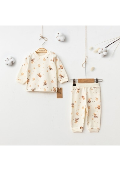 Ciccim Baby Ayıcık Desen Pijama Takımı 5034 Krem