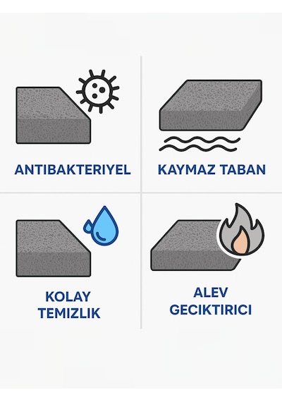 Beylini 12 Mm Kıvırcık Paspas İç Dış Mekan Pvc Zemin Halısı Kapı Girişi Banyo Duş Apartman Havuz Ve İş Yeri Gri