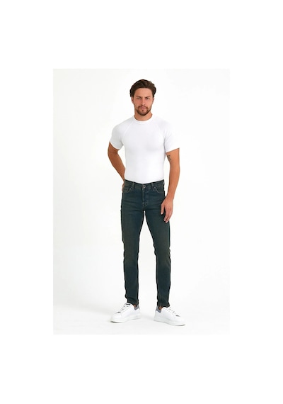 Digital Jeans Erkek Slim Fit Dar Kesim Dar Paça Kot Pantolon Yeşil Açık Gri