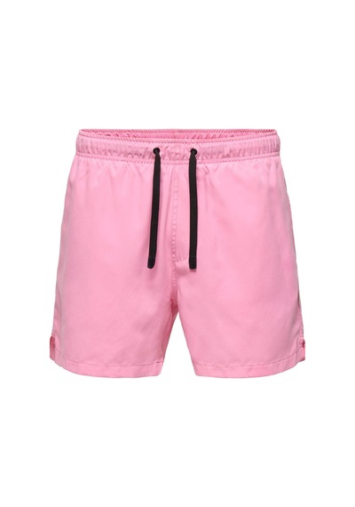 Only & Sons Onsbasıle Life Erkek Deniz Şortu Düz Renk Rahat Yazlık Regular Fit Pembe