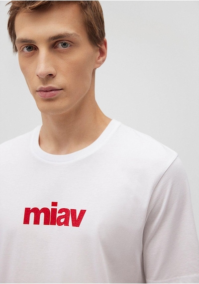 Mavi Erkek Miav Baskılı Tişört Beyaz 067153-622 Beyaz