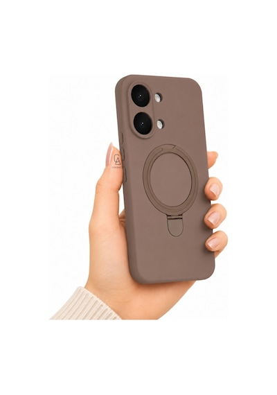 Xiaomi Poco X8 Pro Max Uyumlu Kılıf M-safe Özellikli Yüzük Standlı Telefon Kılıfı Kapak Desert Gold