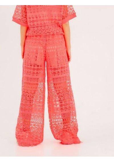 Zekids Kız Çocuk Dantel Pantolon-13930-neon Pembe Neon Pembe