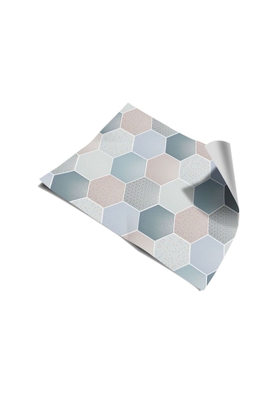 İbm9920 Mutfak Tezgah Arası Kendinden Yapışkanlı Folyo Kaplama Mermer Desen Altıgen Geometrik 60cmx100cm