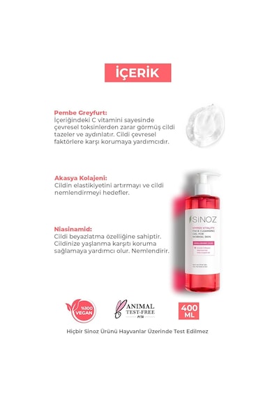 Sinoz Normal Ciltler İçin Yüz Temizleme Jeli 400ml Sku: Smg8690010460011