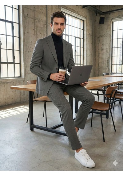 Hermose Essential Yeşil Kareli Jogger Takım Elbise