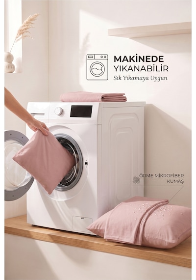 Formeya 2'li Pembe Fermuarlı Sıvı Geçirmez Yastık Koruyucu Alez