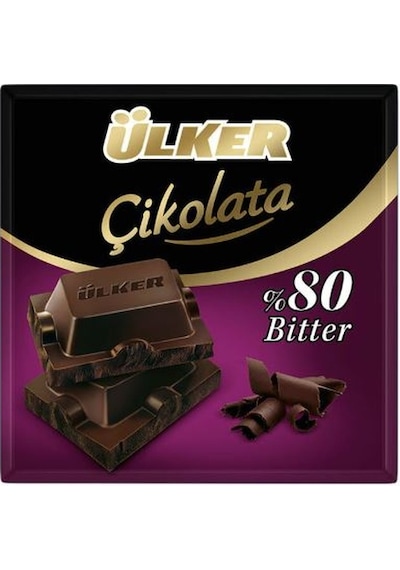 Ülker %80 Kakaolu Bitter Kare Çikolata 6 x 60 G
