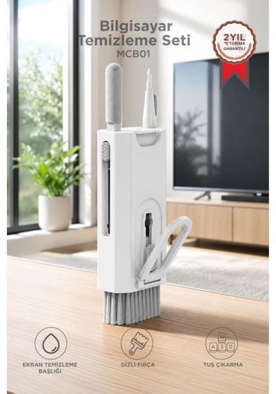 Bilgisayar Set Sprey Depolu 8ın1 Klavye Ekran Kulaklık Mouse Telefon Temizleme Mcb01 Beyaz