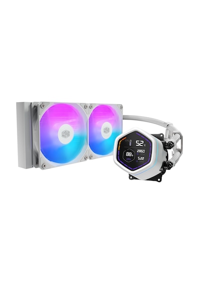 Coolermaster 240mm Masterliquid Core Nex Digital Mlx-d24m-a18pw-rd Argb Am5-1851p Sıvı Soğutmalı İşlemci Fanı Beyaz