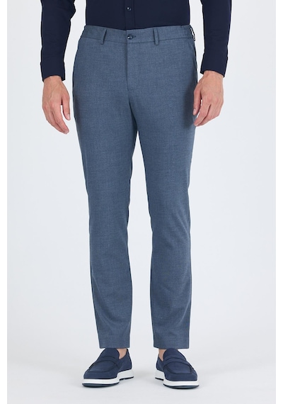 İmza Lacivert Kendinden Desenli Yan Cep Slim Fit Jogger Pantolon 1003250161 Lacivert