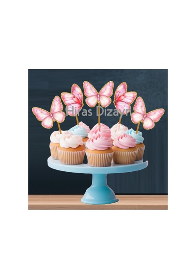 32 Parça Kelebek Temalı Altın Işıltılı Özel Günler İçin Süs Banner Pasta Kürdanı Cupcake Kürdanı Kokteyl Kürdan Söz Nişan Doğum Günü Kokteyl Davet Ve Sunum Pasta Süsü Süsleme Kalın Kağıt