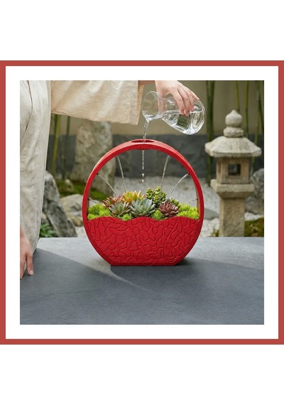 Bezos 3d Baskı Self-watering Planter - Kendi Kendini Sulayan Saksı-kırmızı Erdotıca Standart