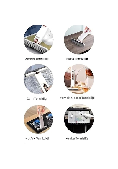 Neutron NTL-PM-15 Taşınabilir Mini Mop Temizlik Paspası ve Cam Silme Aparatı Beyaz