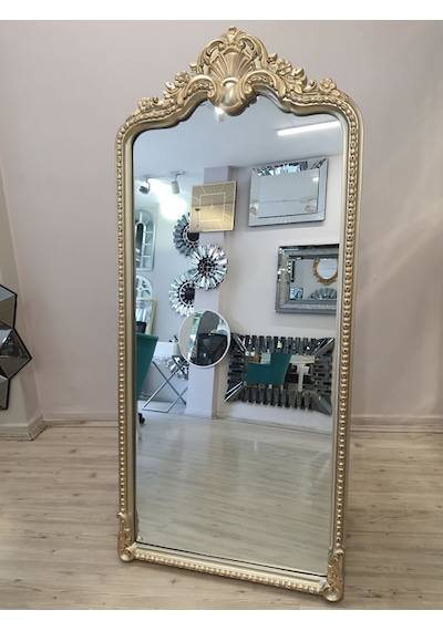 Ayna Denizi Princess Shiny Gold Model Platin Altın Renk Dekoratif Ayaklı Boy Aynası