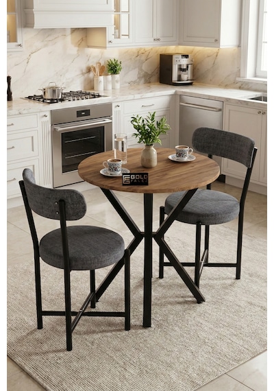 Mutfak Masası 70 Çap Yuvarlak 2 Sandalyeli Atlantik Masa Takımı Modern Set Bahçe Balkon Cafe Teddy Gri Mutfak Masası 70 Çap Yuvarlak 2 Sandalyeli Atlantik Masa Takımı Modern Set Bahçe Balkon Cafe Teddy Gri