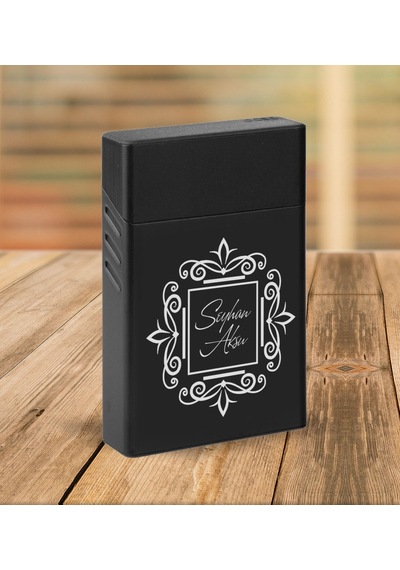 Bk Gift Kişiye Özel Siyah Slim Boy Metal Sigara Kutusu-1