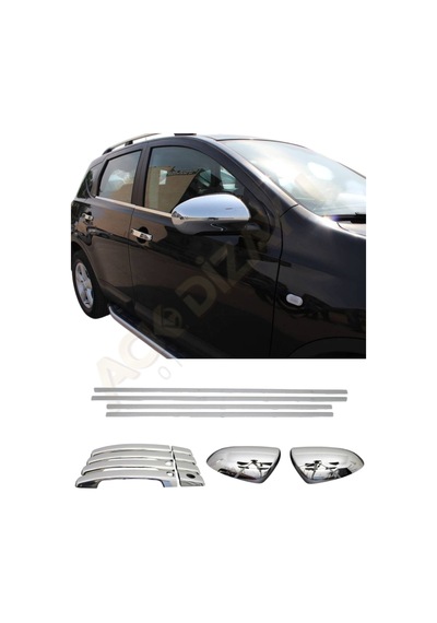 Nissan Qashqai 3'lü Krom Set 2007-2014 Cam .ıtası-kapı Kol-ayna Kapağı