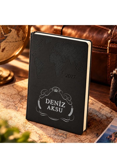 Bk Gift Kişiye Özel İsimli 378 Termo Deri 2027 Ajanda-6, Günlük Ajanda 16x24 Cm Siyah Akdnz-bitmeyencom38487 74471 Bk Gift