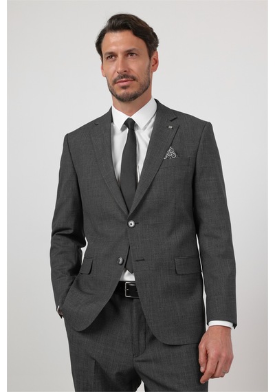 İmza Siyah Mono Yaka 4 Drop Comfort Fit Tam Astar Esnek Takım Elbise 1001260168
