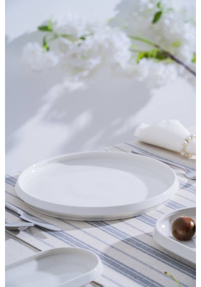 Acar Rumi Yuvarlak Tabak - 27 Cm Beyaz