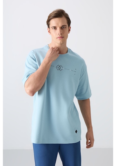 Tommy Life Açık Mavi Pamuklu Kalın Yumuşak Dokulu Oversize Fit Baskılı Erkek T-shirt - 88323 Açik Mavi Tommy Life Açık Mavi Pamuklu Kalın Yumuşak Dokulu Oversize Fit Baskılı Erkek T-shirt - 88323 Açik Mavi