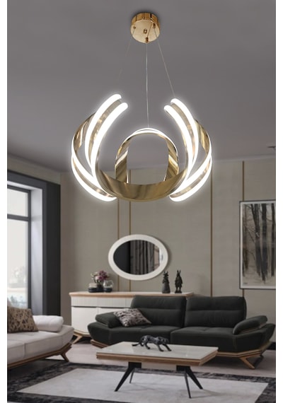 Arya Çift Yönlü Sıralı Led Avize - - Kumandalı / Gold Gold
