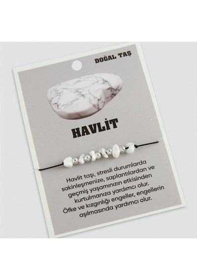 Havlit - 933 - Doğaltaşlı İp - Nazblsmm - Bileklik Beyaz
