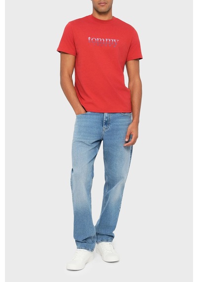 Tommy Jeans Erkek T Shirt Dm0dm22333 Xl0 Kırmızı Kirmizi