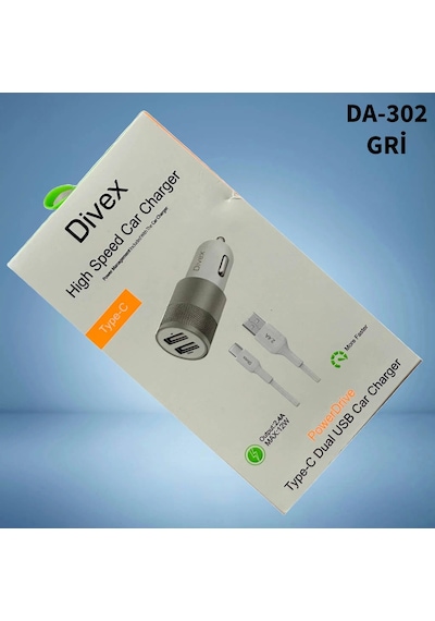 Divex 2.4 Amper 12w Dual Araç Şarj Cihazı Gri Da-302