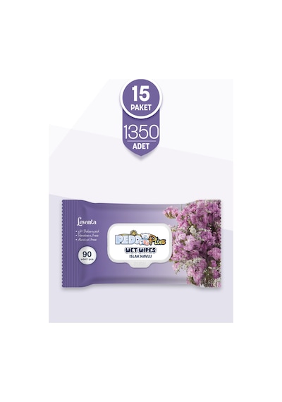 Pedo Lavanta Kokulu Islak Mendil 90'lı 15 Paket
