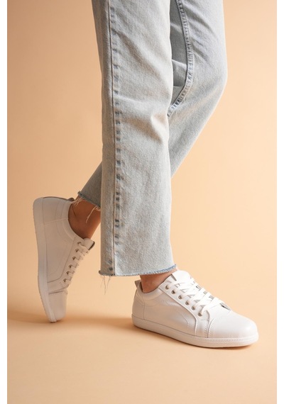 Analin Shoes Kadın Hakiki Deri Casual Spor Ayakkabı Beyaz