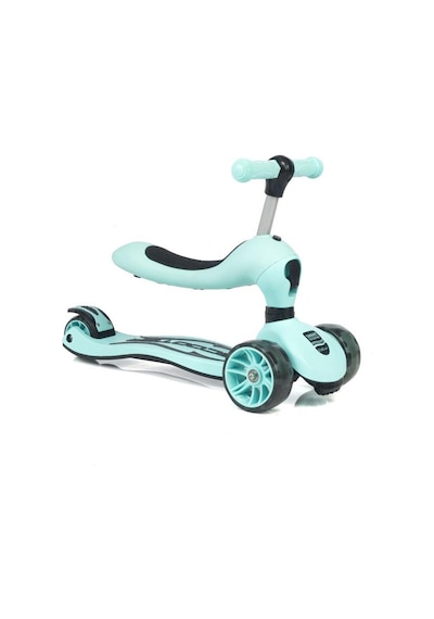 Smart Oturaklı Çocuk Scooter 3 Tekerlekli Işıklı Ledli Scooter Yükseklik Ayarlı 1-5 Yaş Gri