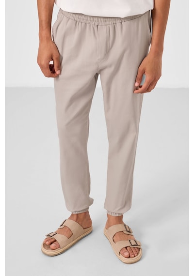 Tommylife Taş Standart Fit Dokuma Hafif Esnek Chino Erkek Pantolon - 82176 Taş