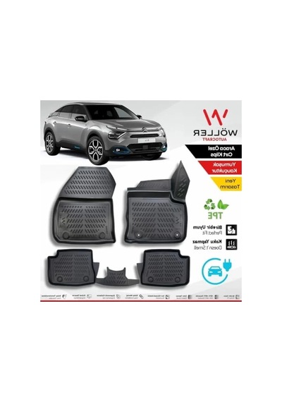 3d Havuzlu Paspas, Citroen E C4 Elektrikli Araçlar İçin Uyumlu Açık Bej