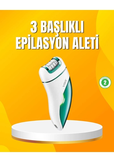 Şarjlı 3 Ü 1 Arada Vgr Epilatör Led Işıklı Suya Dayanıklı Hassas Bölge Epilasyon Makinesi