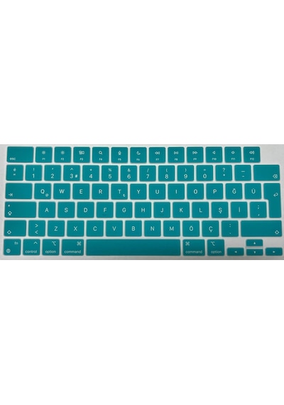 Arabulalaca Apple Uyumlu MacBook Air 15 A2941 M2 Türkçe Klavye Koruyucu Mint