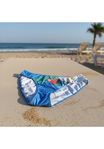 Bonbon Kadın Plaj Giyim Mavi Renk Baskılı Bikini Alt Bb2720