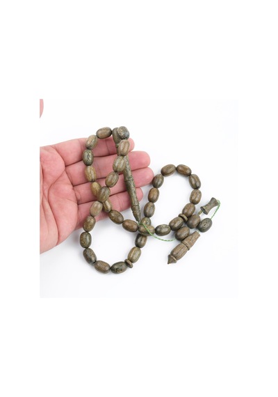 Yeşil Plesenk Ağacı Beyzi Kesim 10x14mm Tesbih