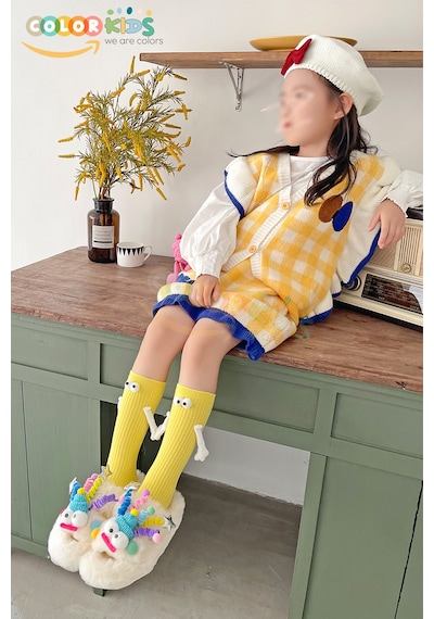 Color Socks Çocuk Mıknatıslı El Ele Tutuşan Çoraplar Topuksuz ÇoK Renkli