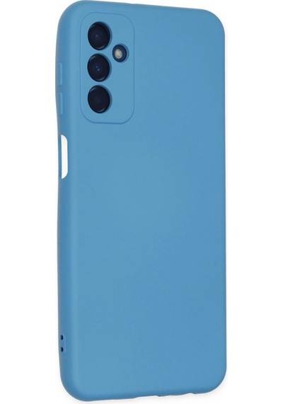 Samsung Galaxy M23 Kılıf Nano İçi Kadife Silikon - Mavi Düz Renkli